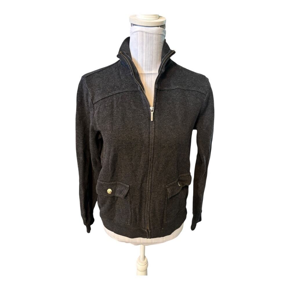 Chaps Gray Sweatshirt Zipper Size S